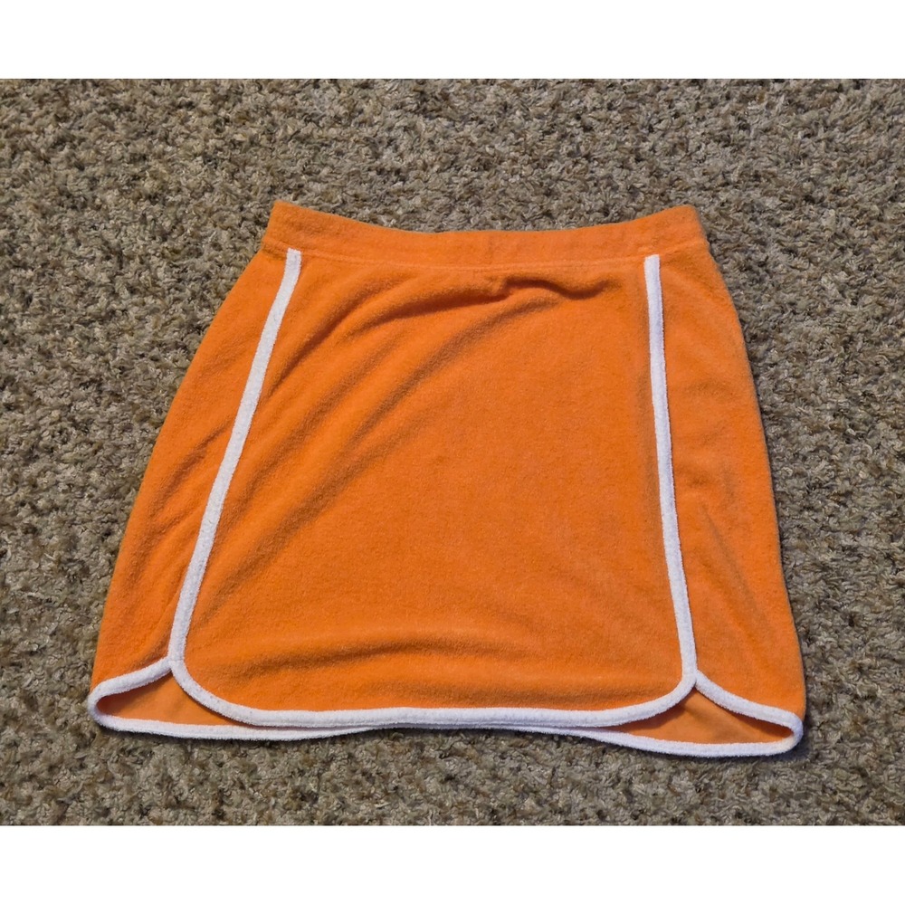 Hollister Ultra High Rise Terry Skirt‎ Women's Size Medium Orange White